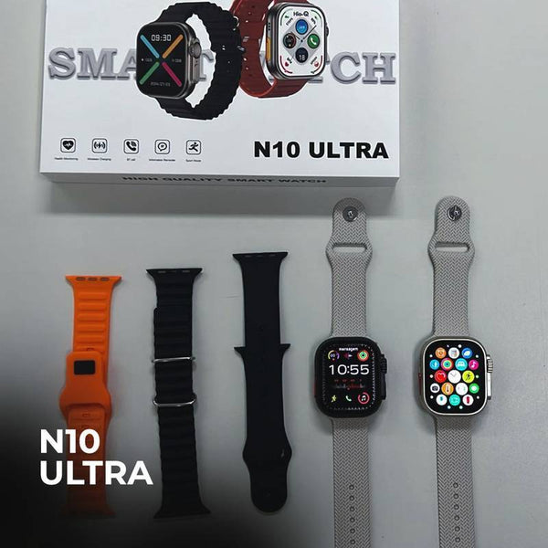 Smartwatch N10 Ultra 49mm + Kit com 4 Pulseiras GRÁTIS