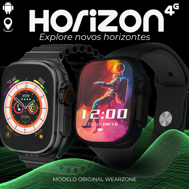 SmartWatch Horizon Celular de Pulso 4G | 2Gb de Ram e 16Gb de Armazenamento + PULSEIRA GRÁTIS