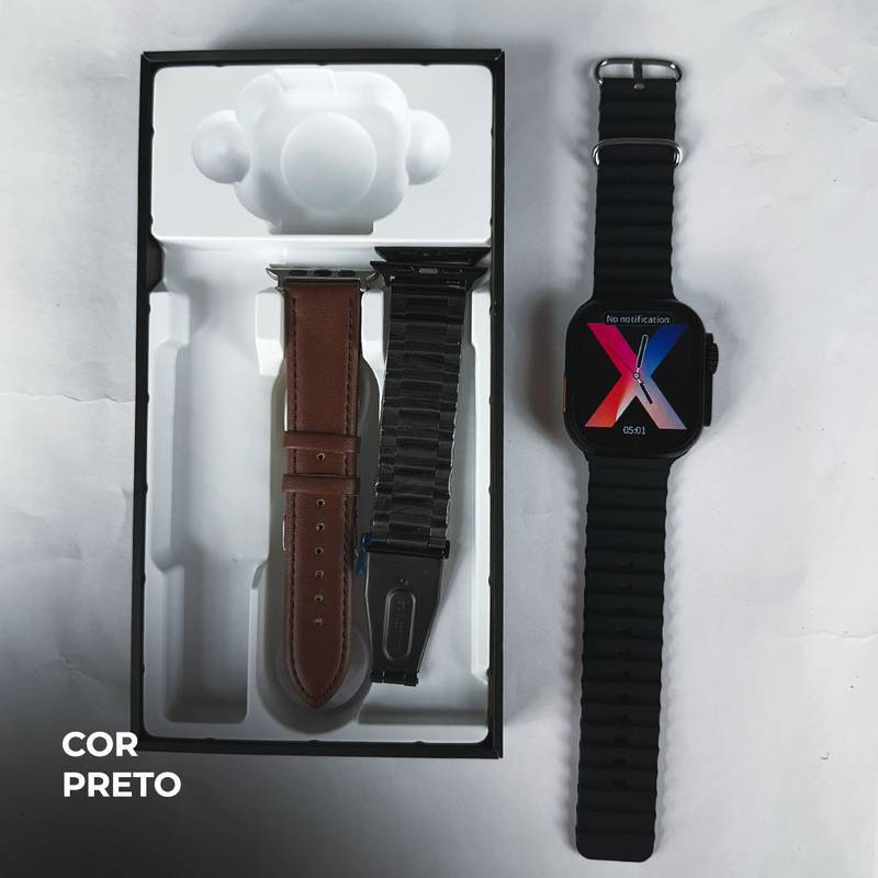 Smartwatch WS-79 Ultra 2 + Kit com 3 Pulseiras GRÁTIS
