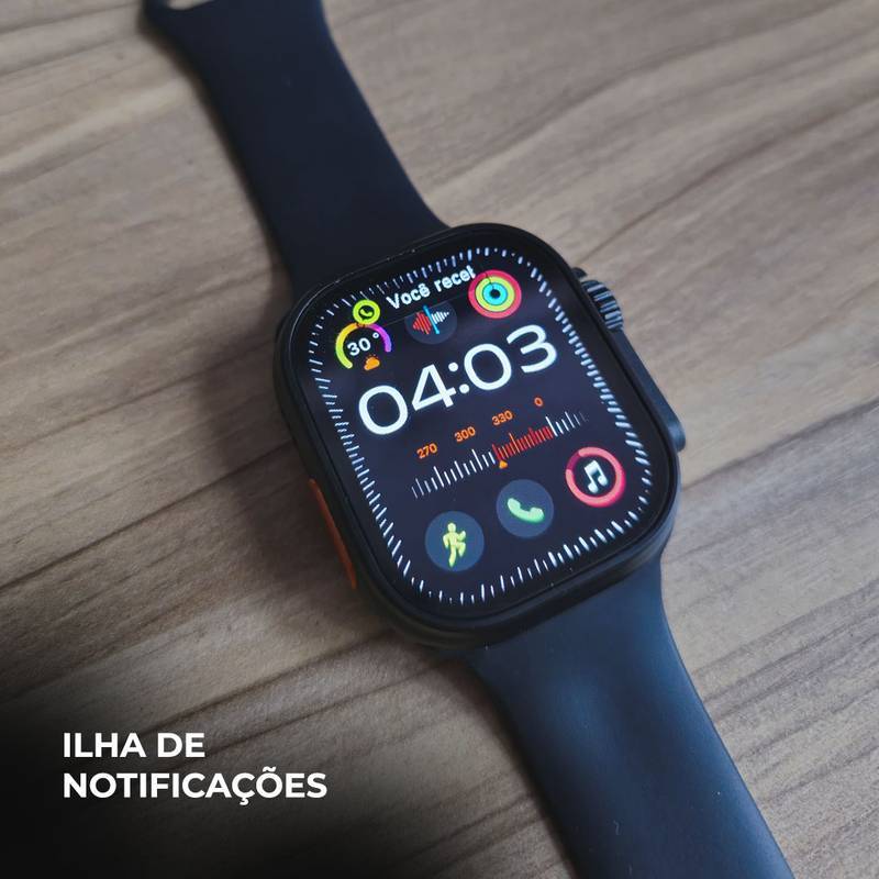 Smartwatch N10 Ultra 49mm + Kit com 4 Pulseiras GRÁTIS