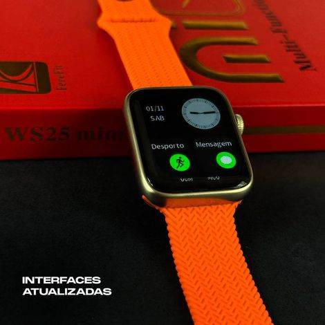 Smartwatch WS25 Mini + Kit com 4 Pulseiras GRÁTIS