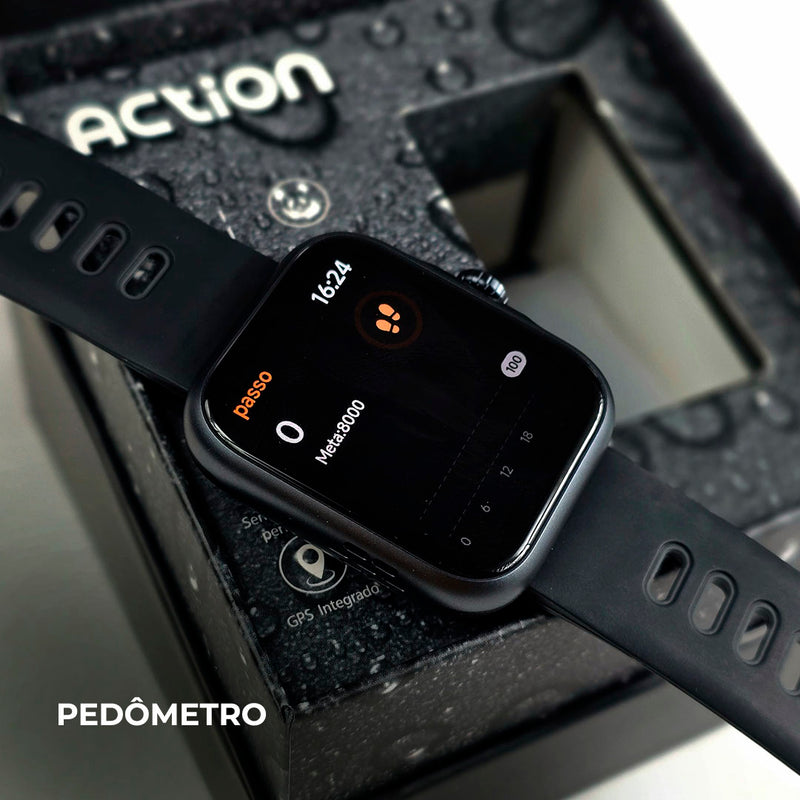 SmartWatch Action À Prova D'água 3 ATM Alexa e GPS Integrado + PULSEIRA GRÁTIS