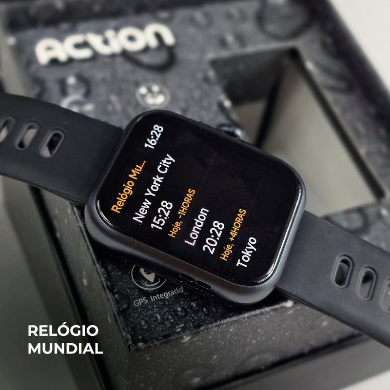 SmartWatch Action À Prova D'água 3 ATM Alexa e GPS Integrado + PULSEIRA GRÁTIS
