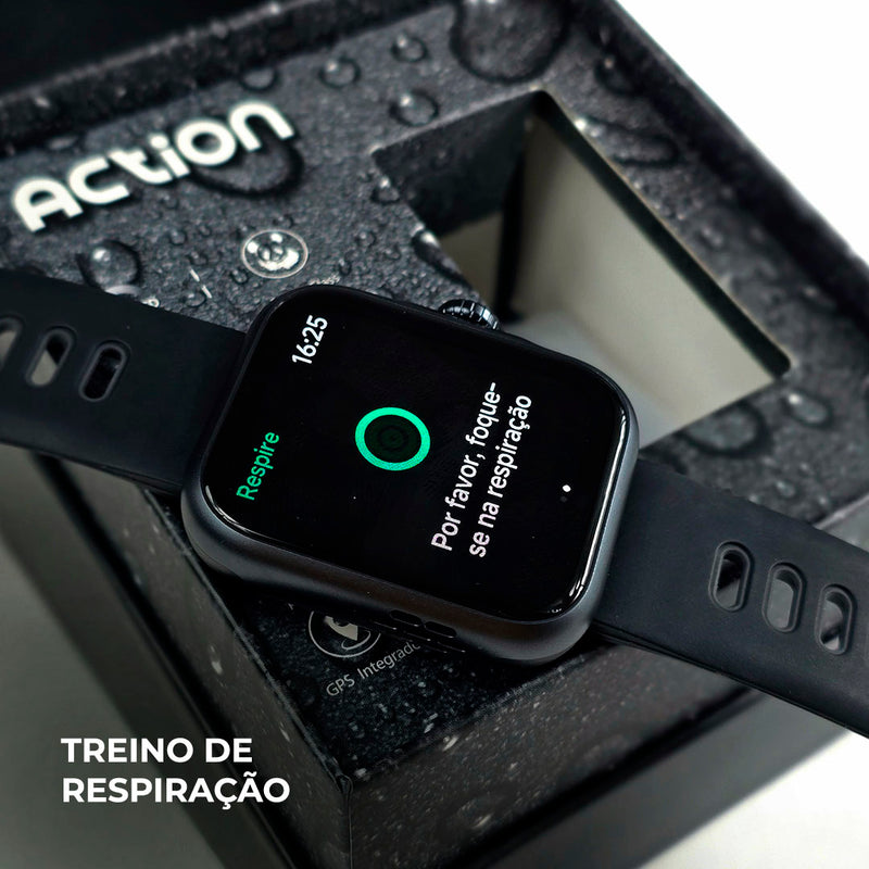 SmartWatch Action À Prova D'água 3 ATM Alexa e GPS Integrado + PULSEIRA GRÁTIS