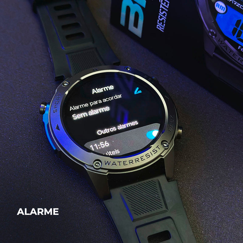 SmartWatch Brave  GPS  5ATM Aprova de água do mar  Resistência IP69k + PULSEIRA GRÁTIS