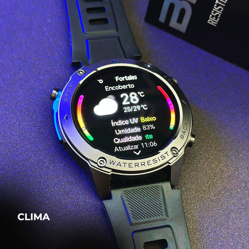SmartWatch Brave  GPS  5ATM Aprova de água do mar  Resistência IP69k + PULSEIRA GRÁTIS
