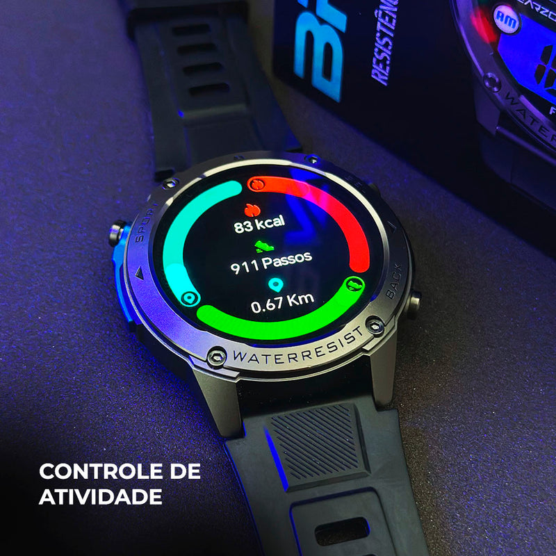 SmartWatch Brave  GPS  5ATM Aprova de água do mar  Resistência IP69k + PULSEIRA GRÁTIS