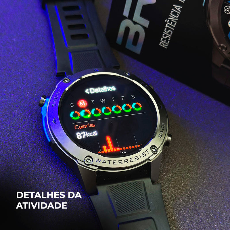 SmartWatch Brave  GPS  5ATM Aprova de água do mar  Resistência IP69k + PULSEIRA GRÁTIS