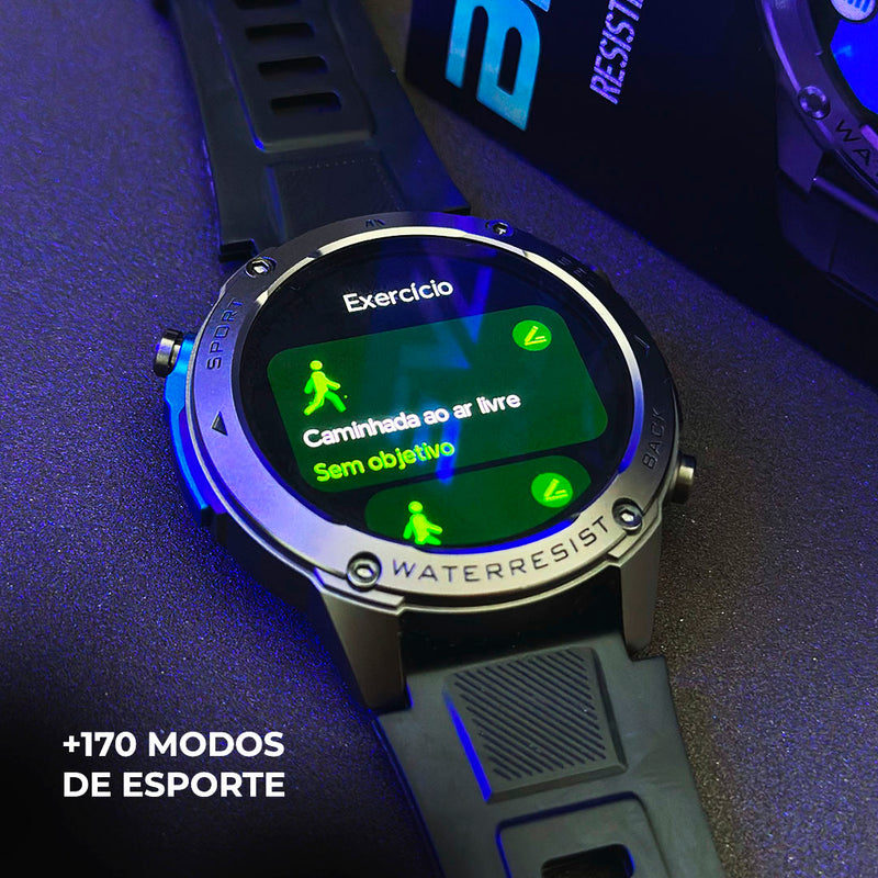 SmartWatch Brave  GPS  5ATM Aprova de água do mar  Resistência IP69k + PULSEIRA GRÁTIS