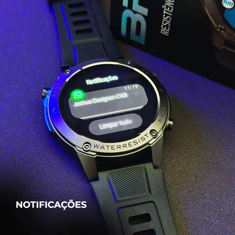 SmartWatch Brave  GPS  5ATM Aprova de água do mar  Resistência IP69k + PULSEIRA GRÁTIS