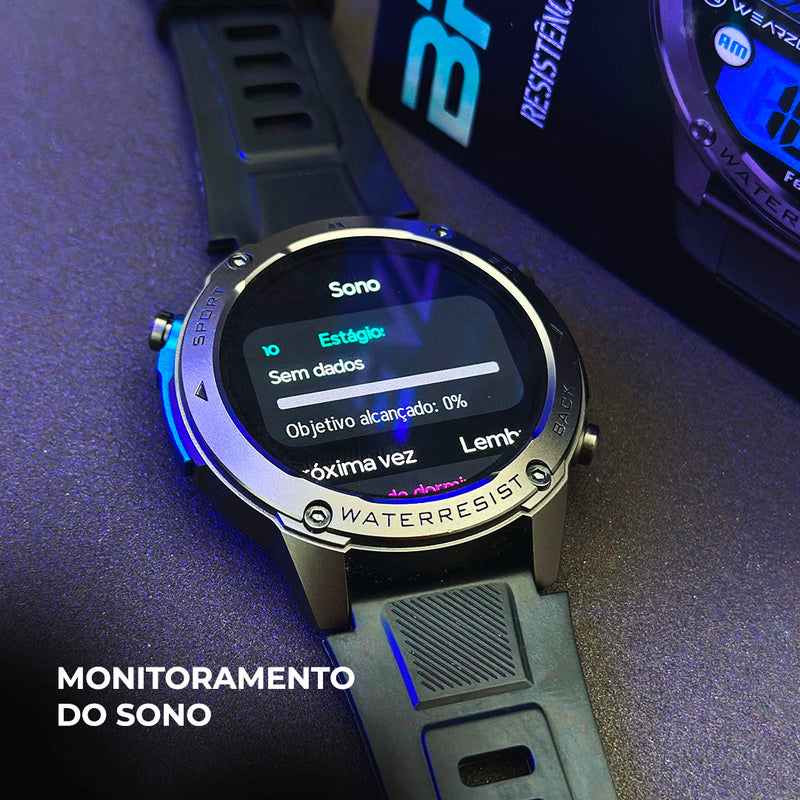 SmartWatch Brave  GPS  5ATM Aprova de água do mar  Resistência IP69k + PULSEIRA GRÁTIS
