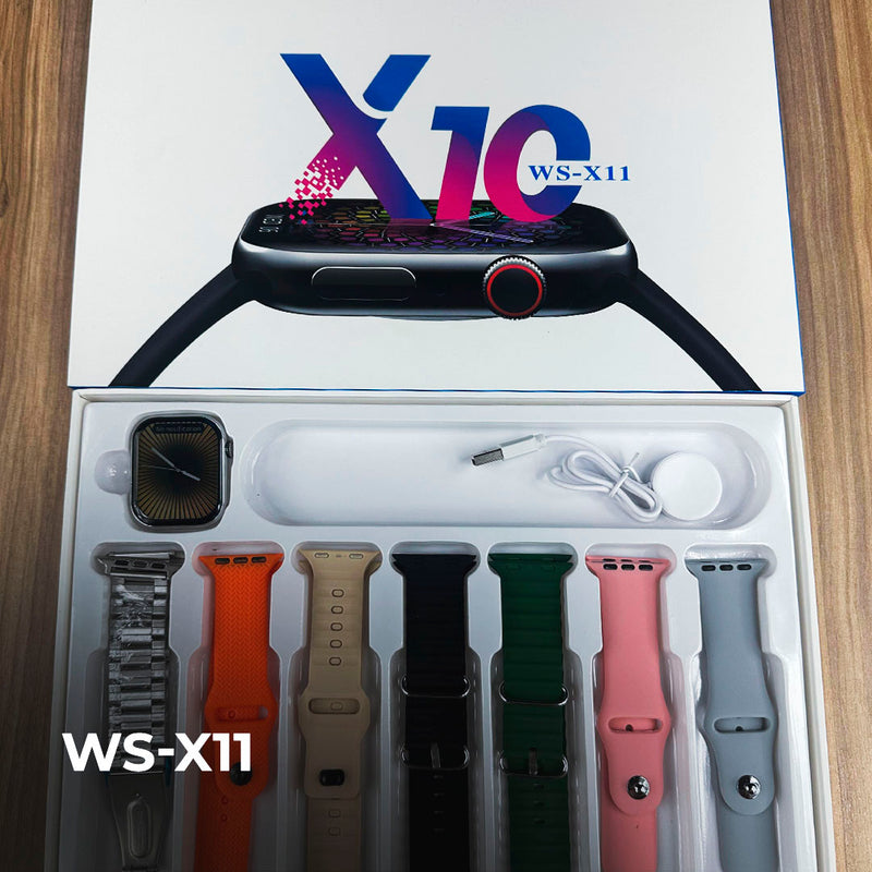 Smartwatch Série 10 WS-X11 + Kit com 7 Pulseiras GRÁTIS