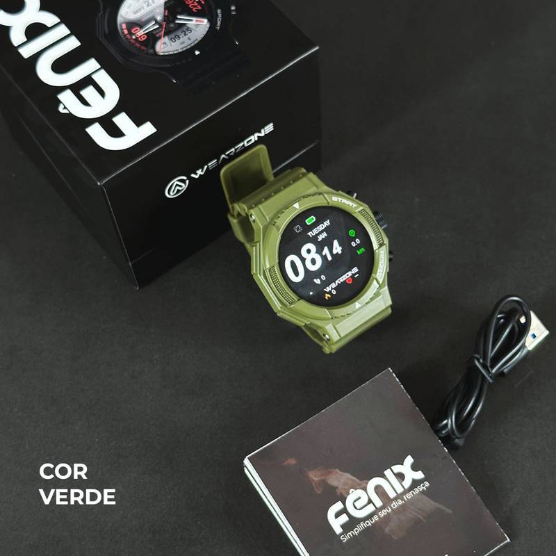 SmartWatch Fênix  À Prova D'água 1ATM  Conexão C/ Strava  | Esportivo + PULSEIRA GRÁTIS