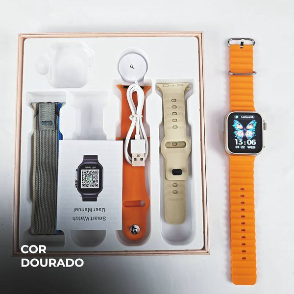 Smartwatch WS26 Dual Touch + Kit com 4 Pulseiras GRÁTIS